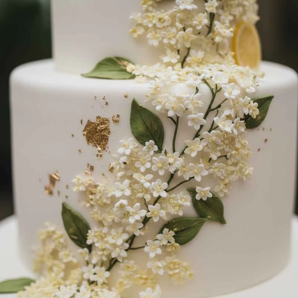 close-up of sugar flower details