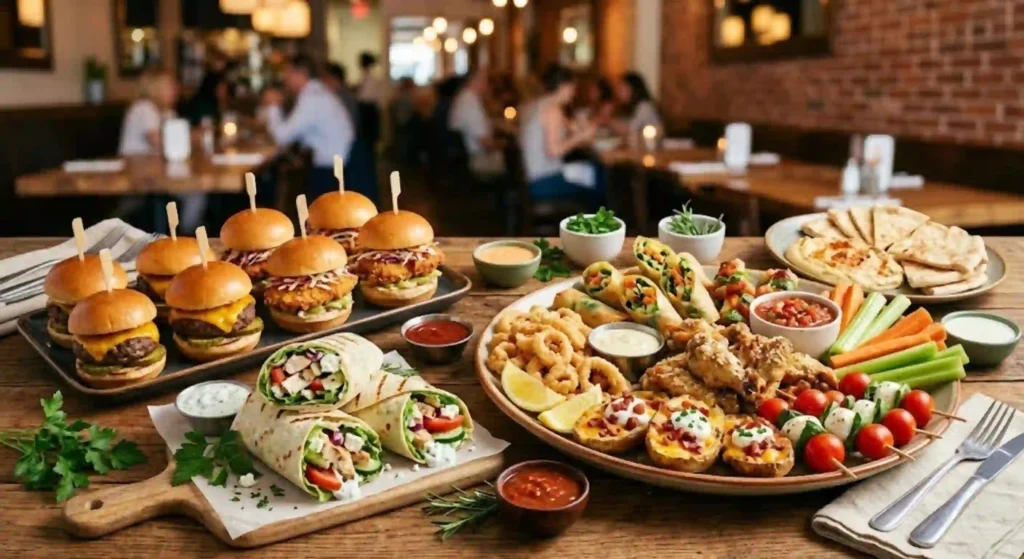 sliders, wraps, and appetizer platters